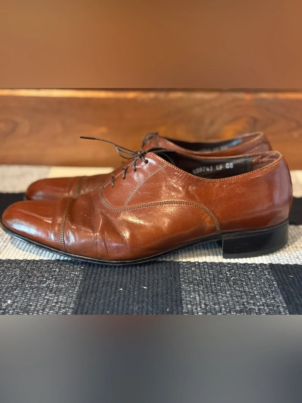 Florsheim Brown Leather Cap-Toe Oxfords